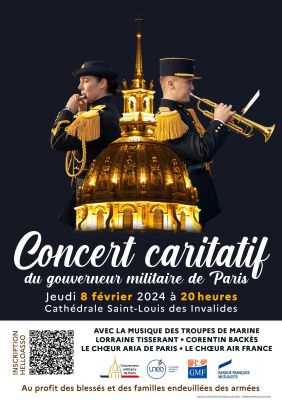 Affiche concert caritatif gouverneur militaire 8 fvrier 2024