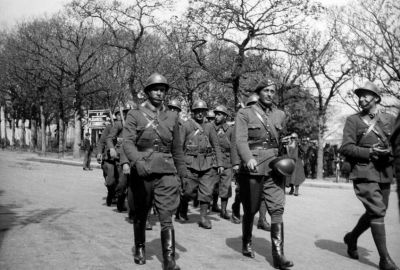 Soldats polonais  Saint-Renan (29) avant leur dpart pour Narvik en Norvge, avril 1940 -  SHD DE 2007 ZC 18/1/4102