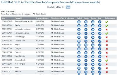 Du nouveau sur Mmoire des hommes pour la base des Morts pour la France de la Premire Guerre mondiale