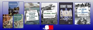 Slection de cinq coditions du ministre des Armes sur lEurope et les conflits dans le monde : les trois tomes de Mondes en guerre (Passs Composs /ministre des Armes) ; Histoire navale de la Seconde Guerre mondiale (Perrin / ministre des Armes) ;