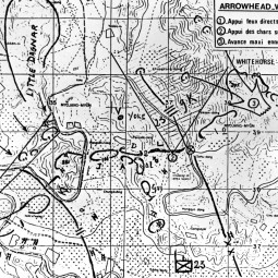 Plan du dispositif alli  Arrowhead et White Horse, octobre 1952 (ECPAD, D54-08-243)