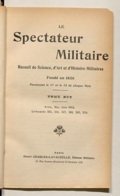 Le spectateur militaire - CDEM_SPEC_S5T95_1914T2 - Centre de documentation de l'Ecole militaire