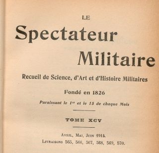 Le spectateur militaire - CDEM_SPEC_S5T95_1914T2 - Centre de documentation de l'Ecole militaire