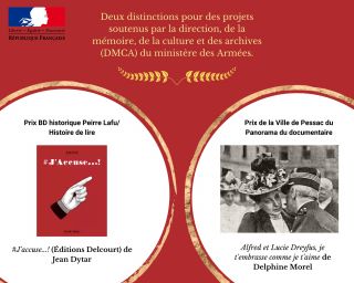 Droits rservs, copyright : Alfred et Lucie Dreyfus, je tembrasse comme je taime, Festival international du film d'histoire Pessac; # Jaccuse ! (Editions Delcourt), salon histoire de lire