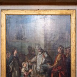 Saint Louis, g de douze ans, prsent par la Reine Blanche, sa mre, pour tre sacr, 1773 - Charles-Amde Van Loo